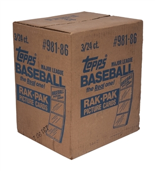 1986 Topps Baseball Unopened Rack Pack Case - 24 Packs/3 Boxes